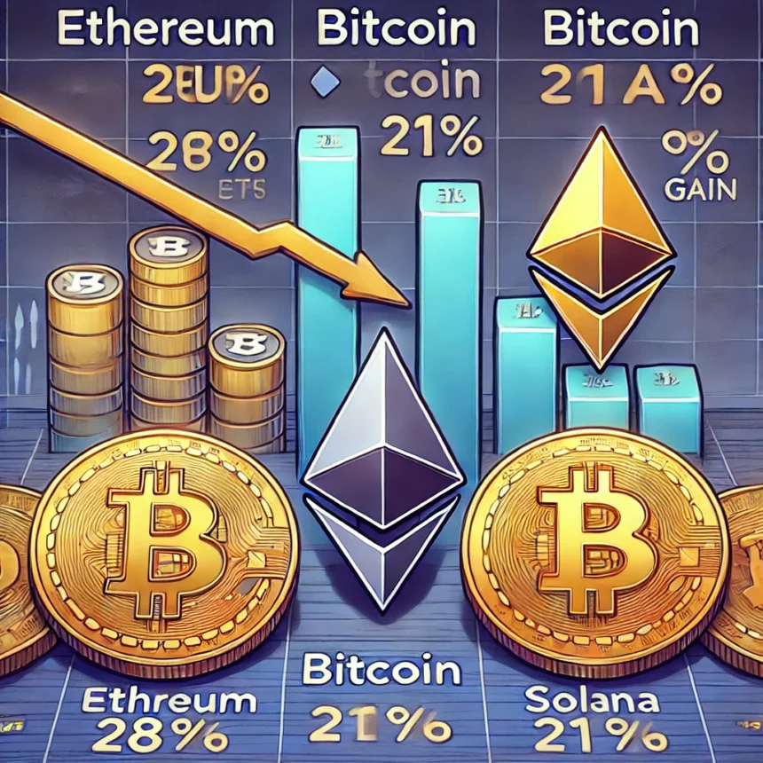 Ether Faces Significant Losses Against Bitcoin and Solana in the Current Cycle