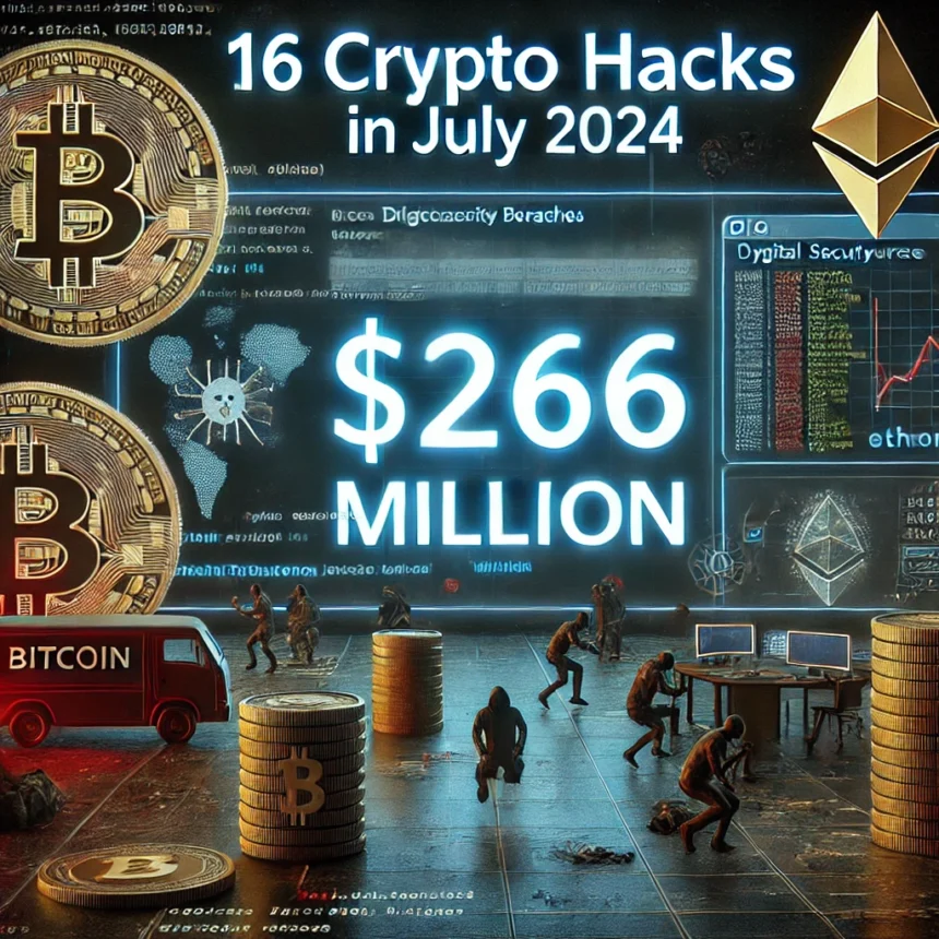 16 Crypto Hacks Resulted in $266 Million in Losses in July