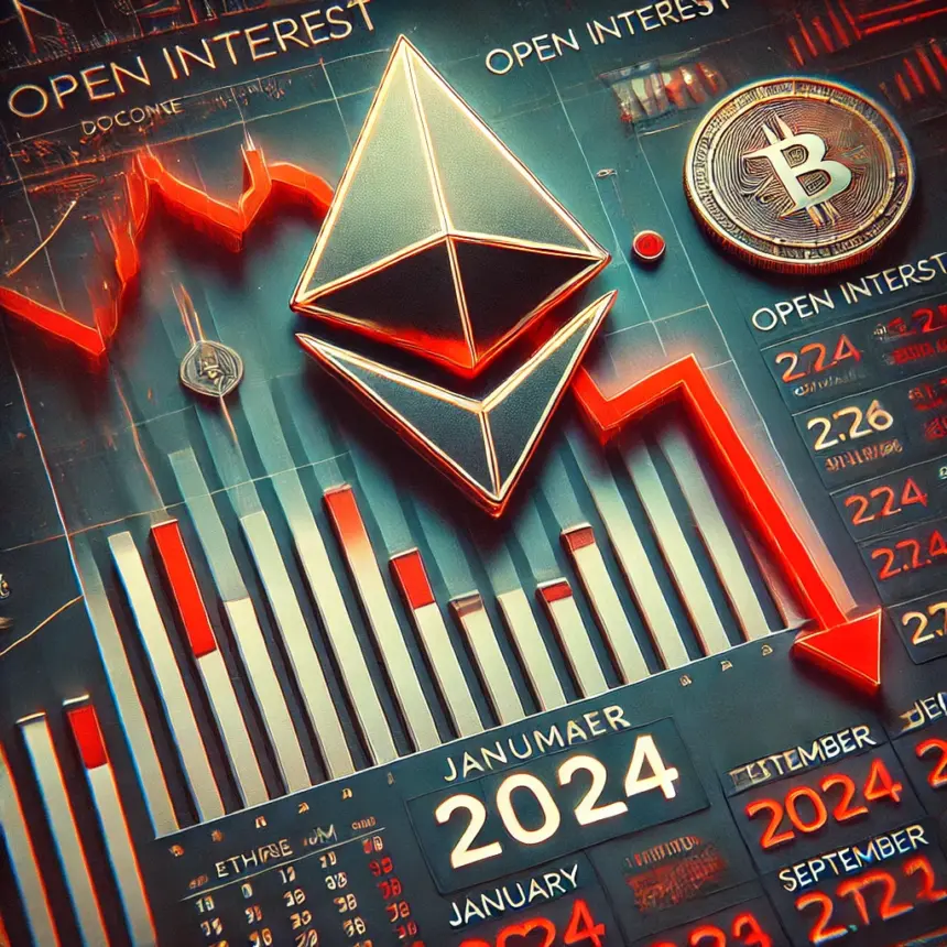 Ethereum open interest declines near early 2024 levels