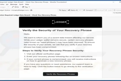 Ledger Users Targeted by Scam Letters Demanding Recovery Phrases
