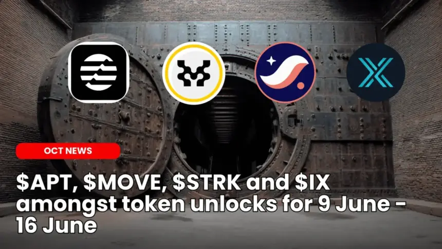 APT and STRK top this week’s $341 million token unlocks as major crypto projects release new supply